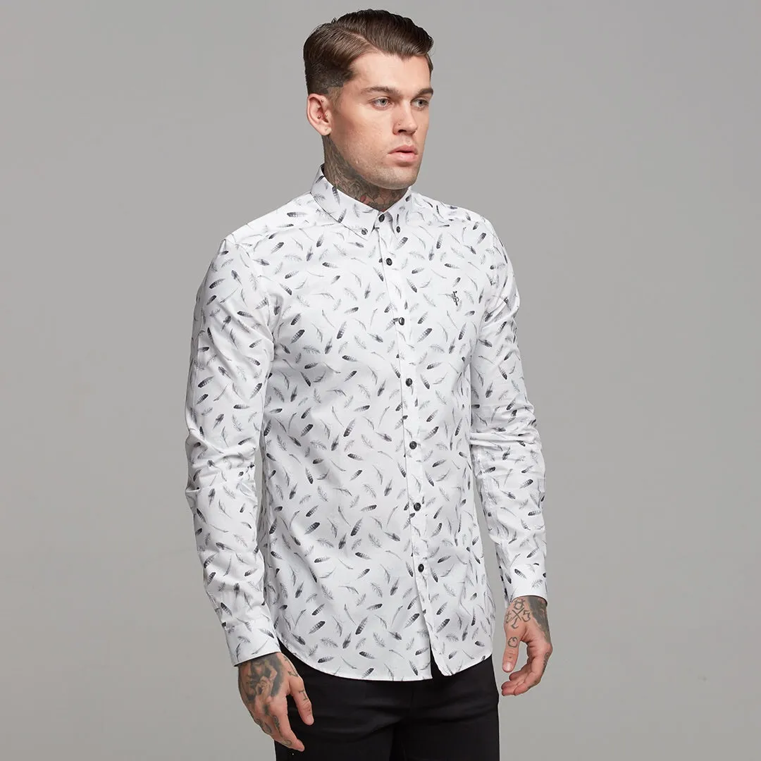 Father Sons Super Slim Stretch Feather Print Long Sleeve - FS429