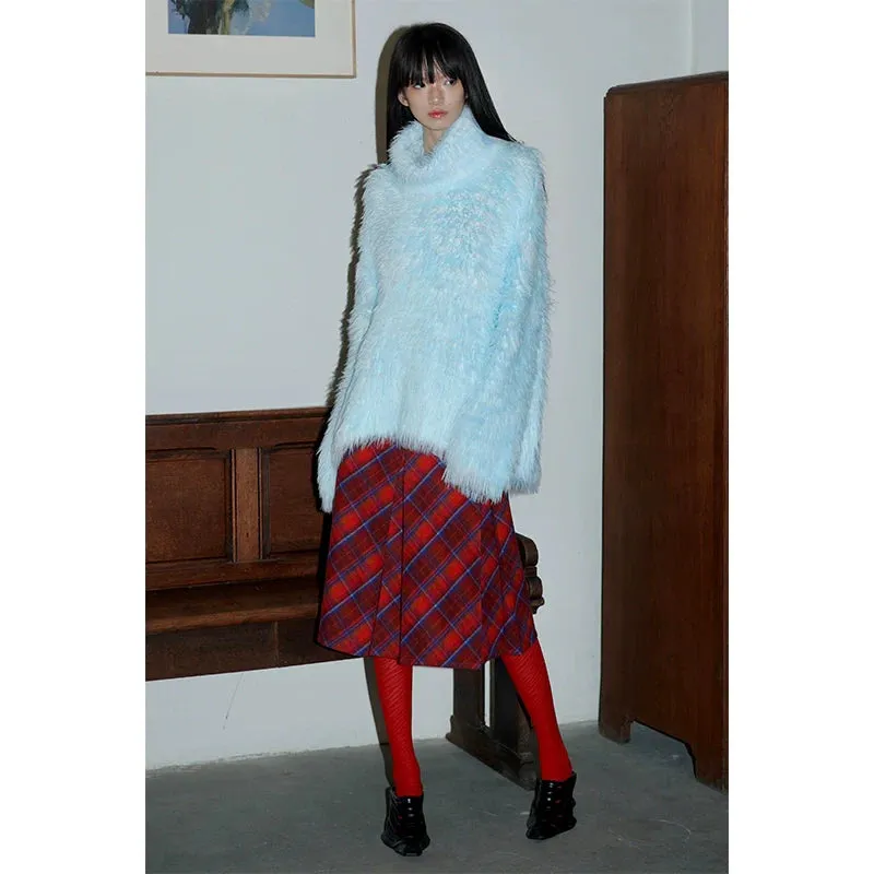 Faux Fur High Neck Sweater