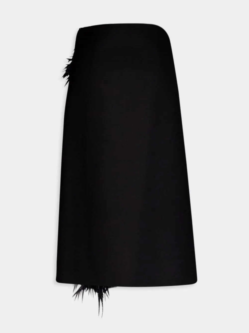 Feather Embellished Pencil Skirt