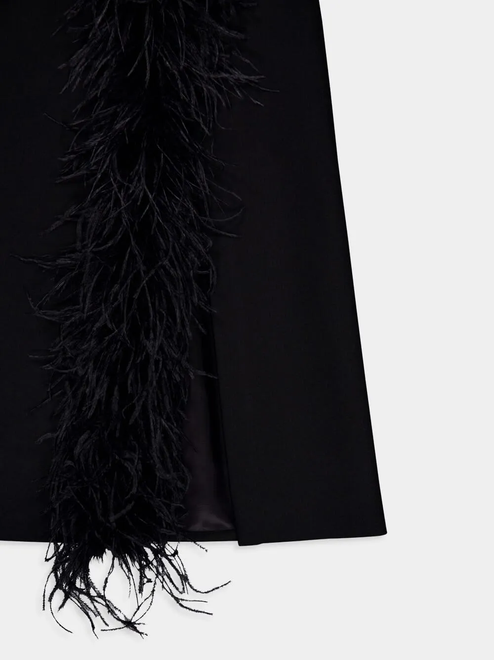 Feather Embellished Pencil Skirt