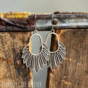 Feathered | Rustic Silver Earrings