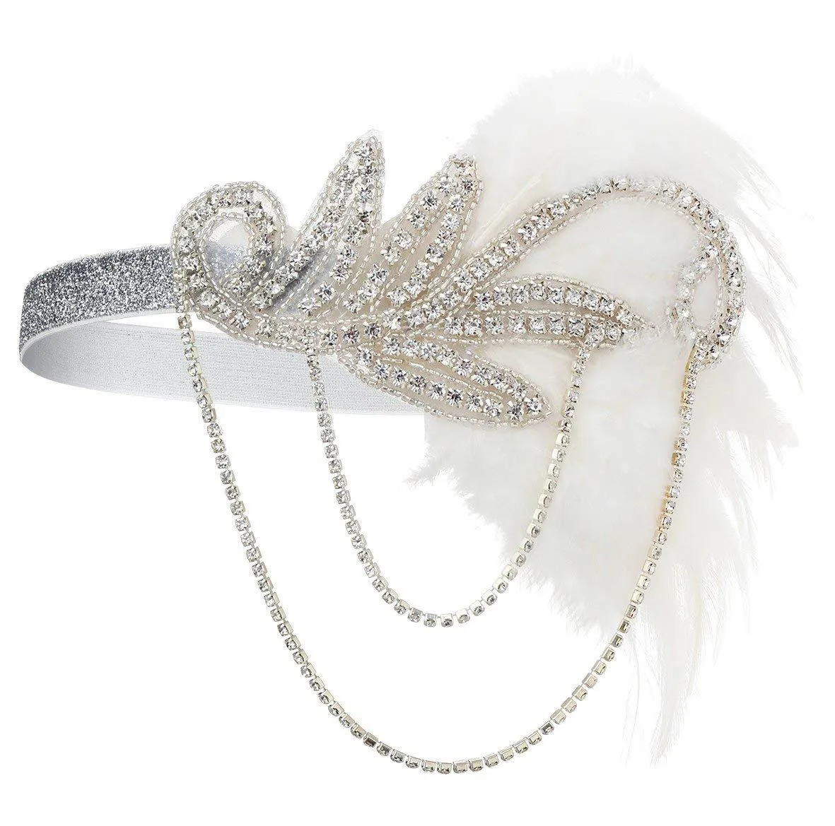 Flapper Headband 20s Accessories Crystal Beaded Gatsby Headpiece