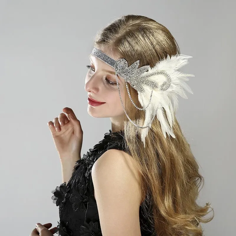 Flapper Headband 20s Accessories Crystal Beaded Gatsby Headpiece