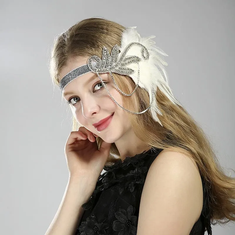 Flapper Headband 20s Accessories Crystal Beaded Gatsby Headpiece