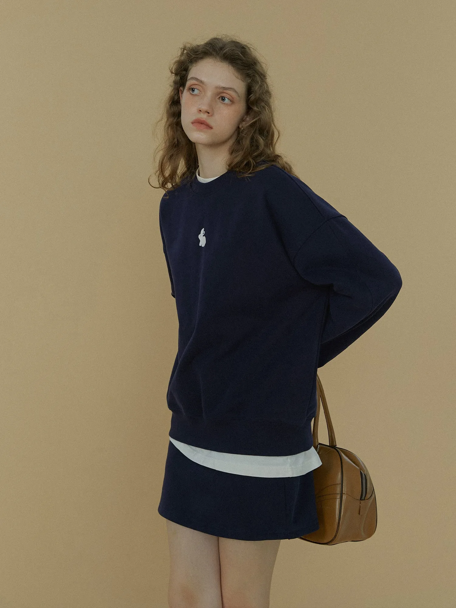 Flocked Rabbit Sweater & Skirt Set