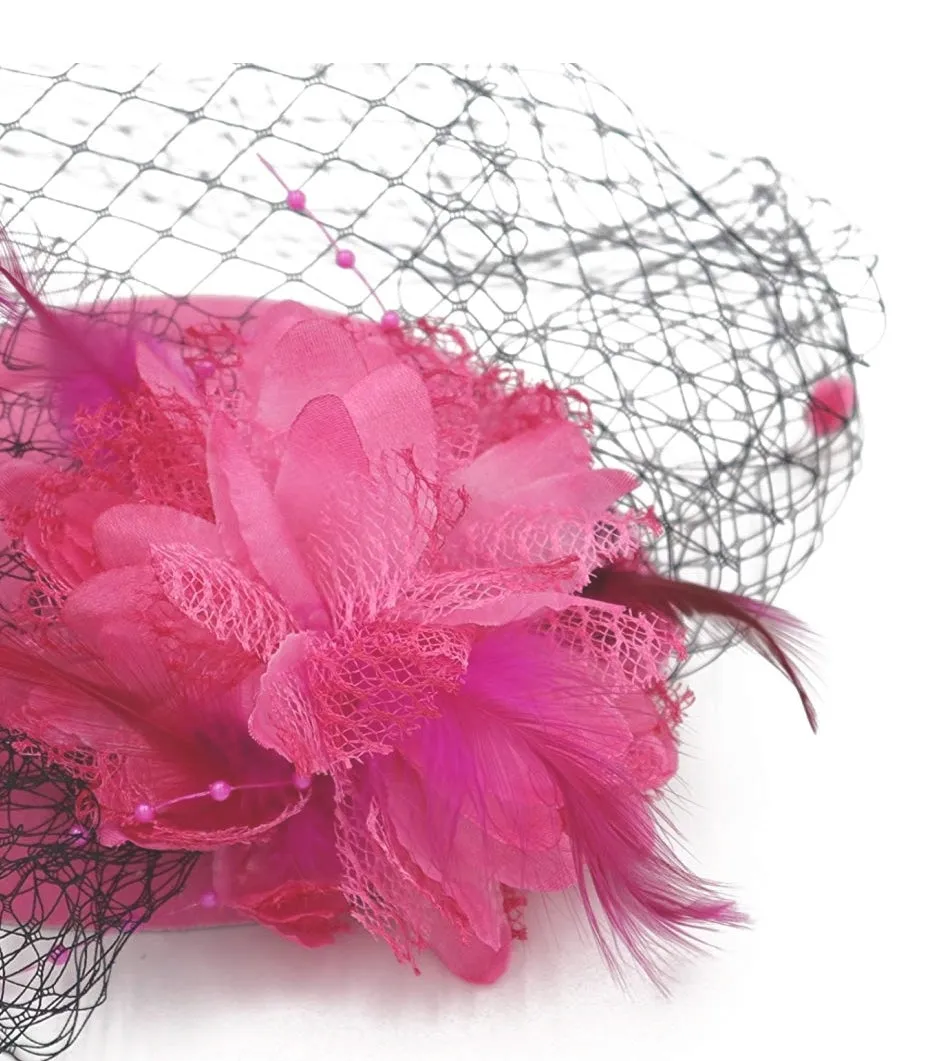 Flower/Feather/Mesh Veil Headband/Fascinator (New)