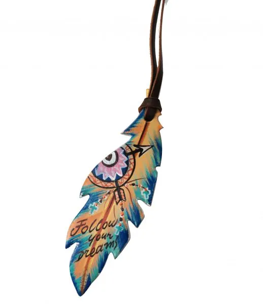 Follow your Dream Feather Saddle Tie On
