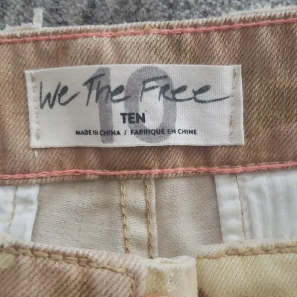 Free People Camo Ripped Shorts NWT