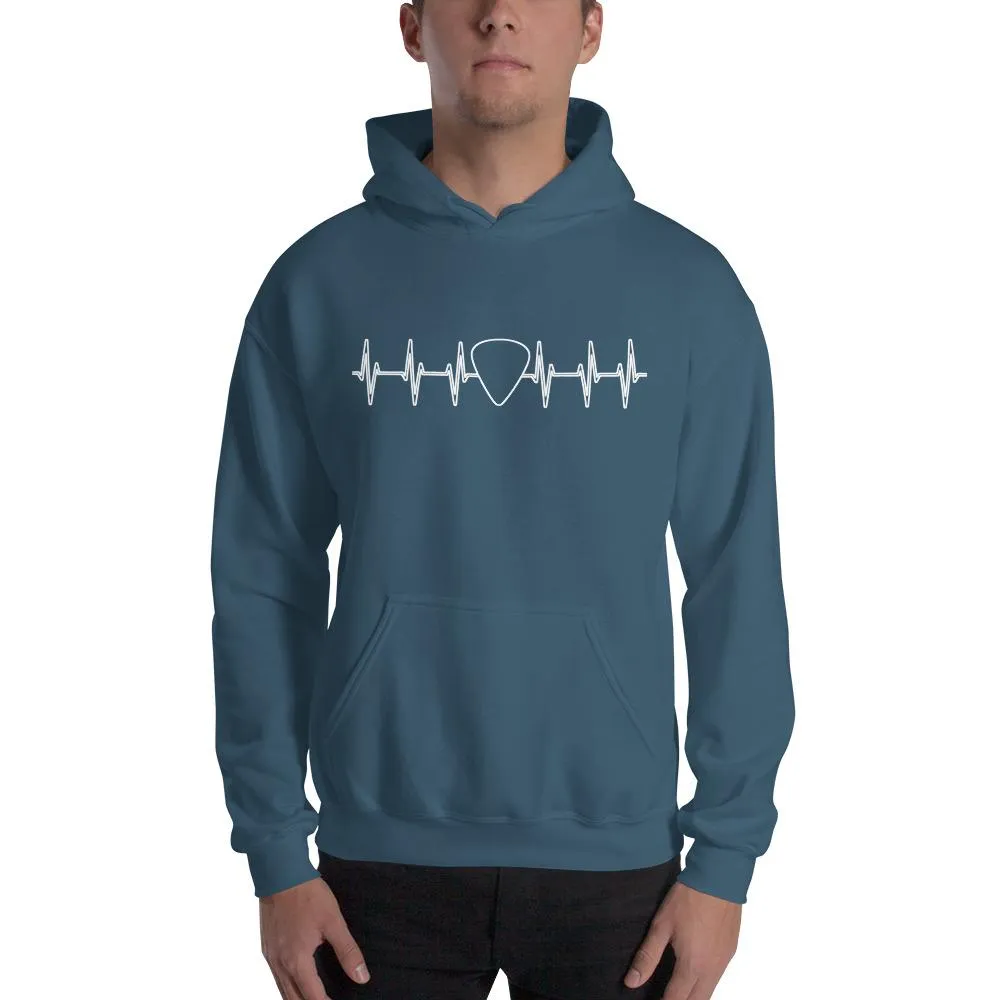 Funny Guitar Hoodie "Guitarist Pulse" by Axe Dr. Apparel