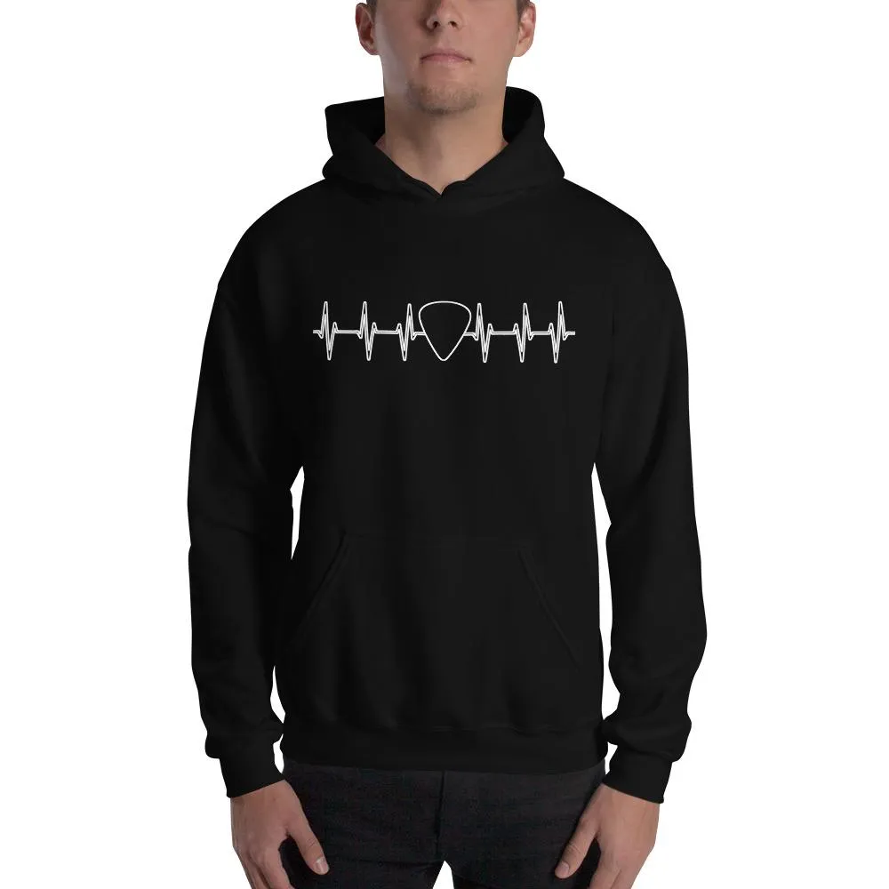 Funny Guitar Hoodie "Guitarist Pulse" by Axe Dr. Apparel