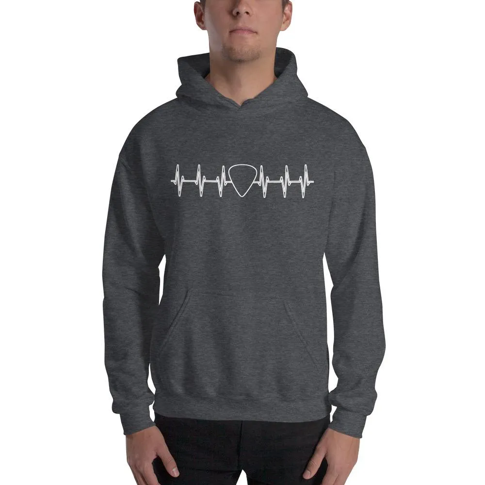Funny Guitar Hoodie "Guitarist Pulse" by Axe Dr. Apparel