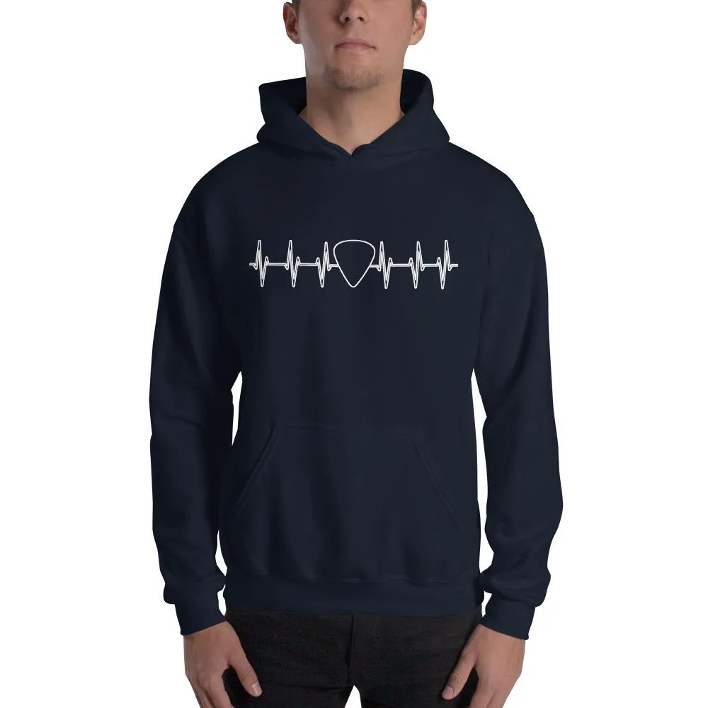 Funny Guitar Hoodie "Guitarist Pulse" by Axe Dr. Apparel