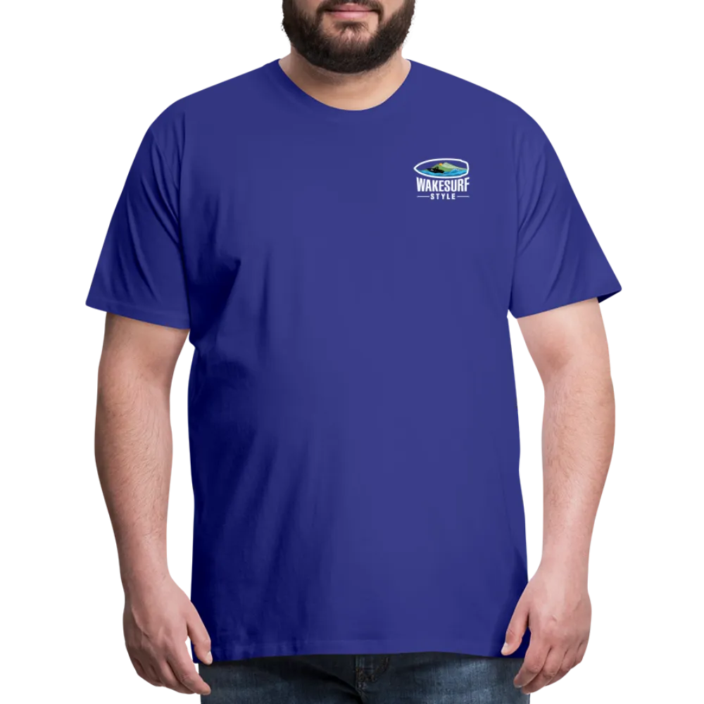 Get Off My Wake Men's Premium T-Shirt - Image on Back, WSS logo on front