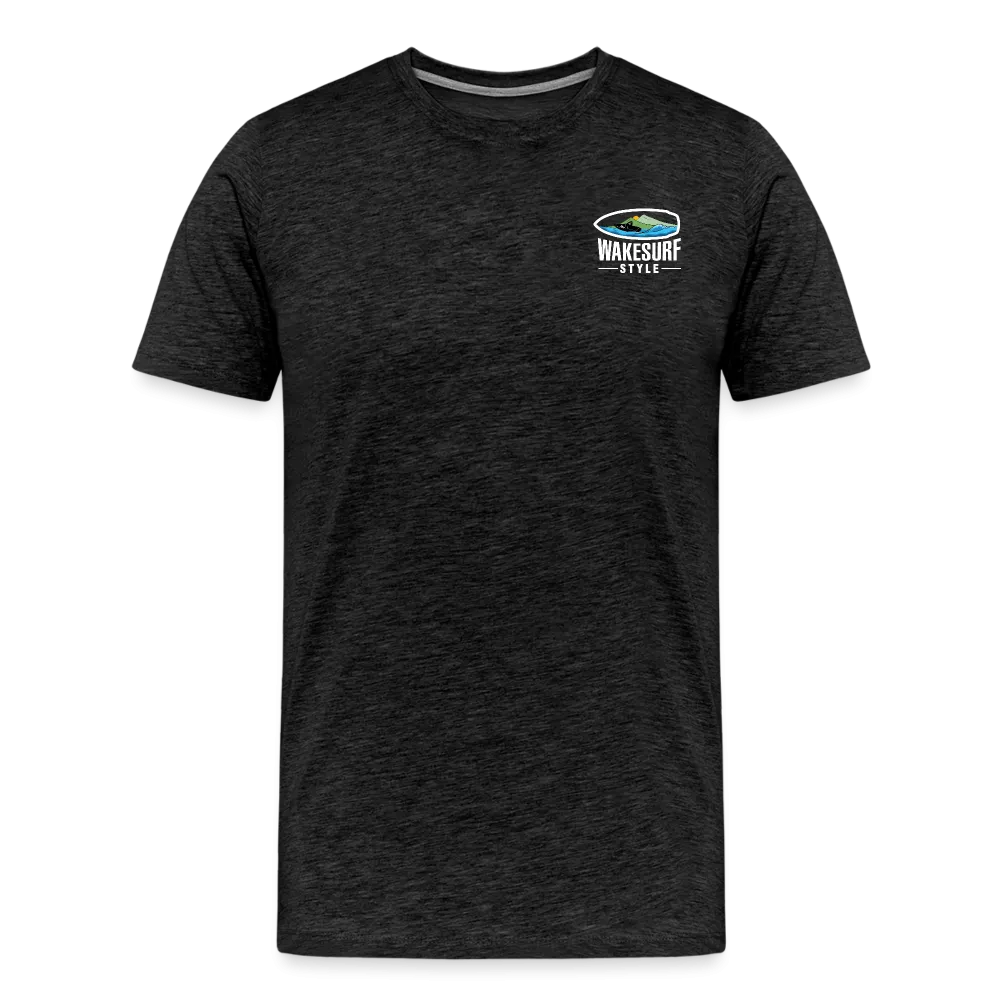 Get Off My Wake Men's Premium T-Shirt - Image on Back, WSS logo on front