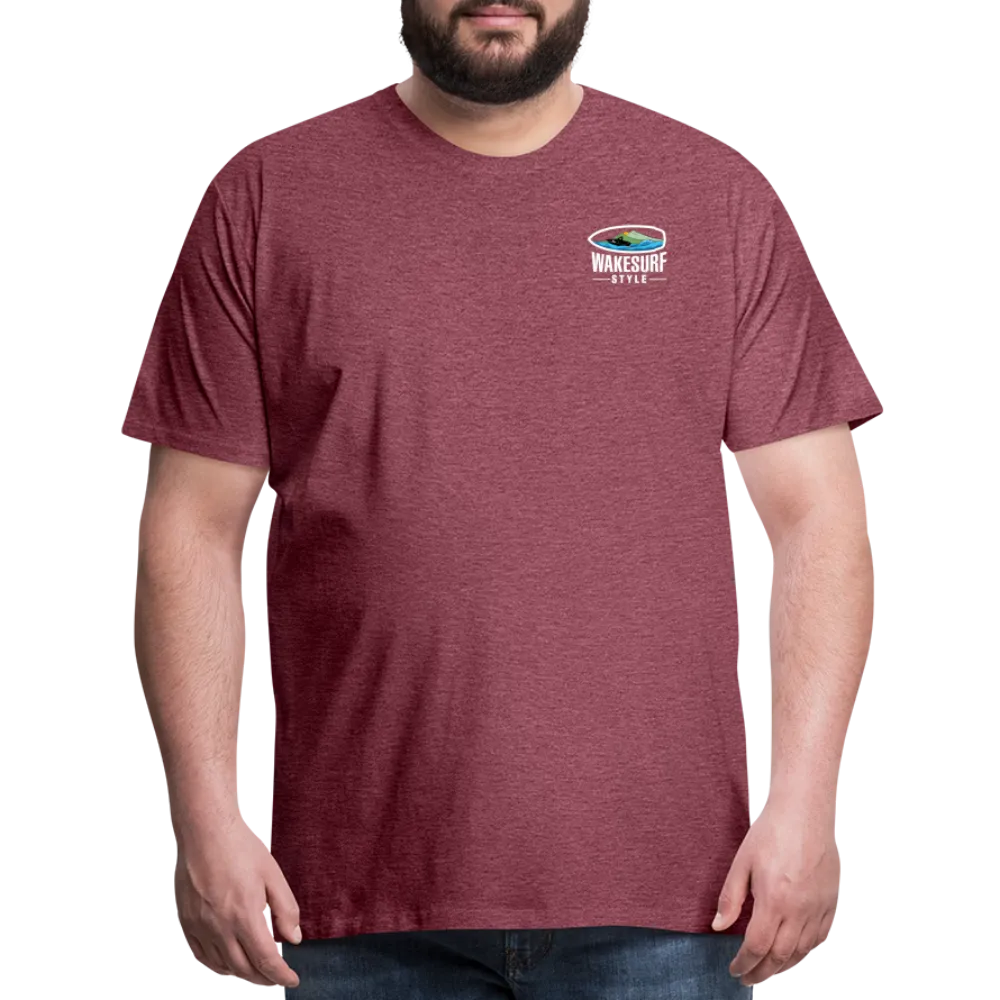 Get Off My Wake Men's Premium T-Shirt - Image on Back, WSS logo on front