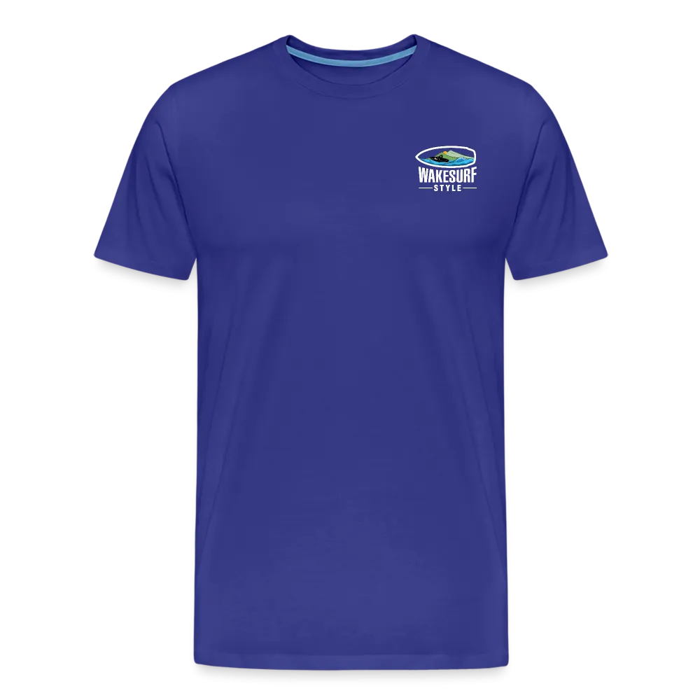 Get Off My Wake Men's Premium T-Shirt - Image on Back, WSS logo on front