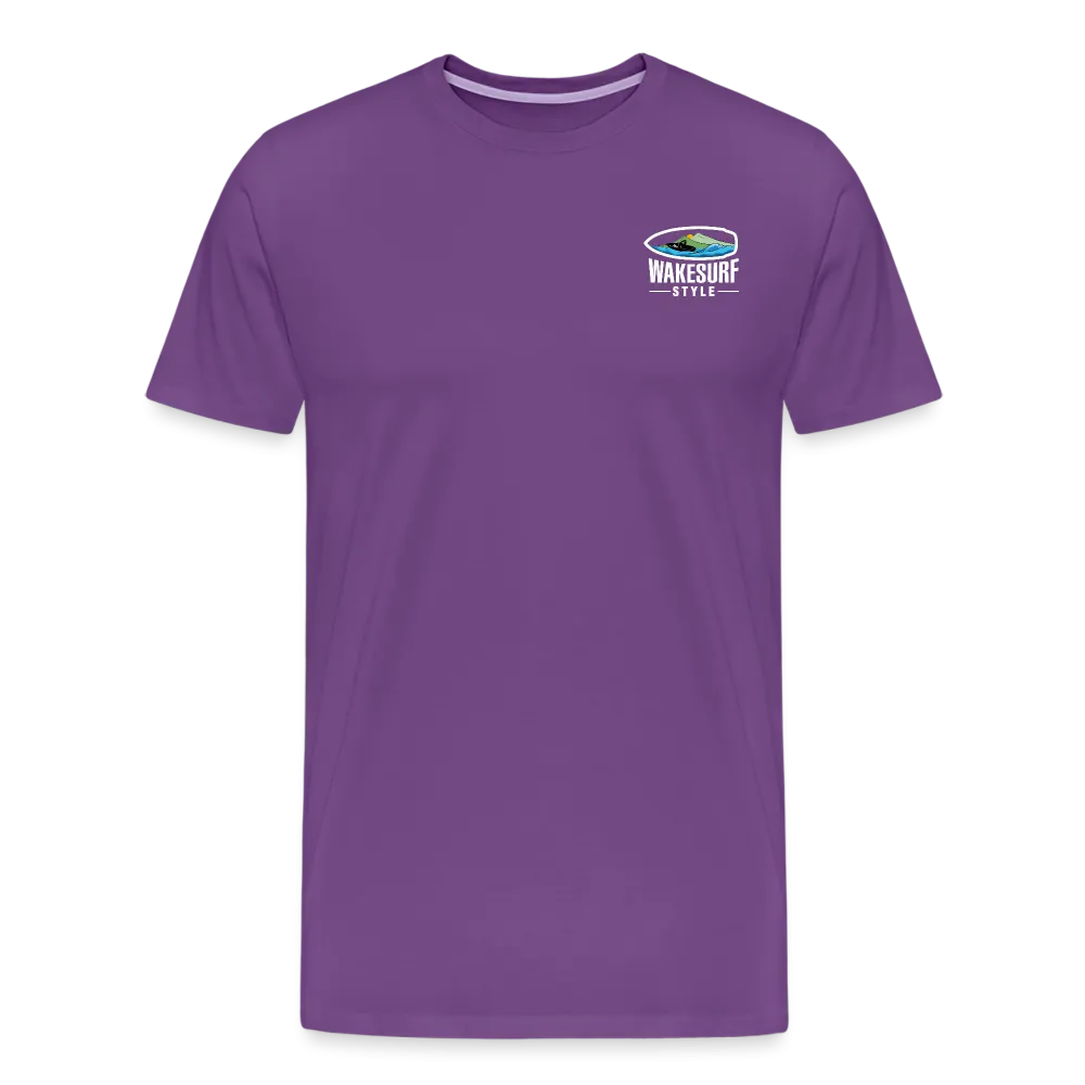 Get Off My Wake Men's Premium T-Shirt - Image on Back, WSS logo on front