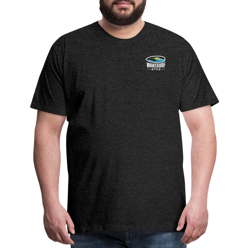 Get Off My Wake Men's Premium T-Shirt - Image on Back, WSS logo on front