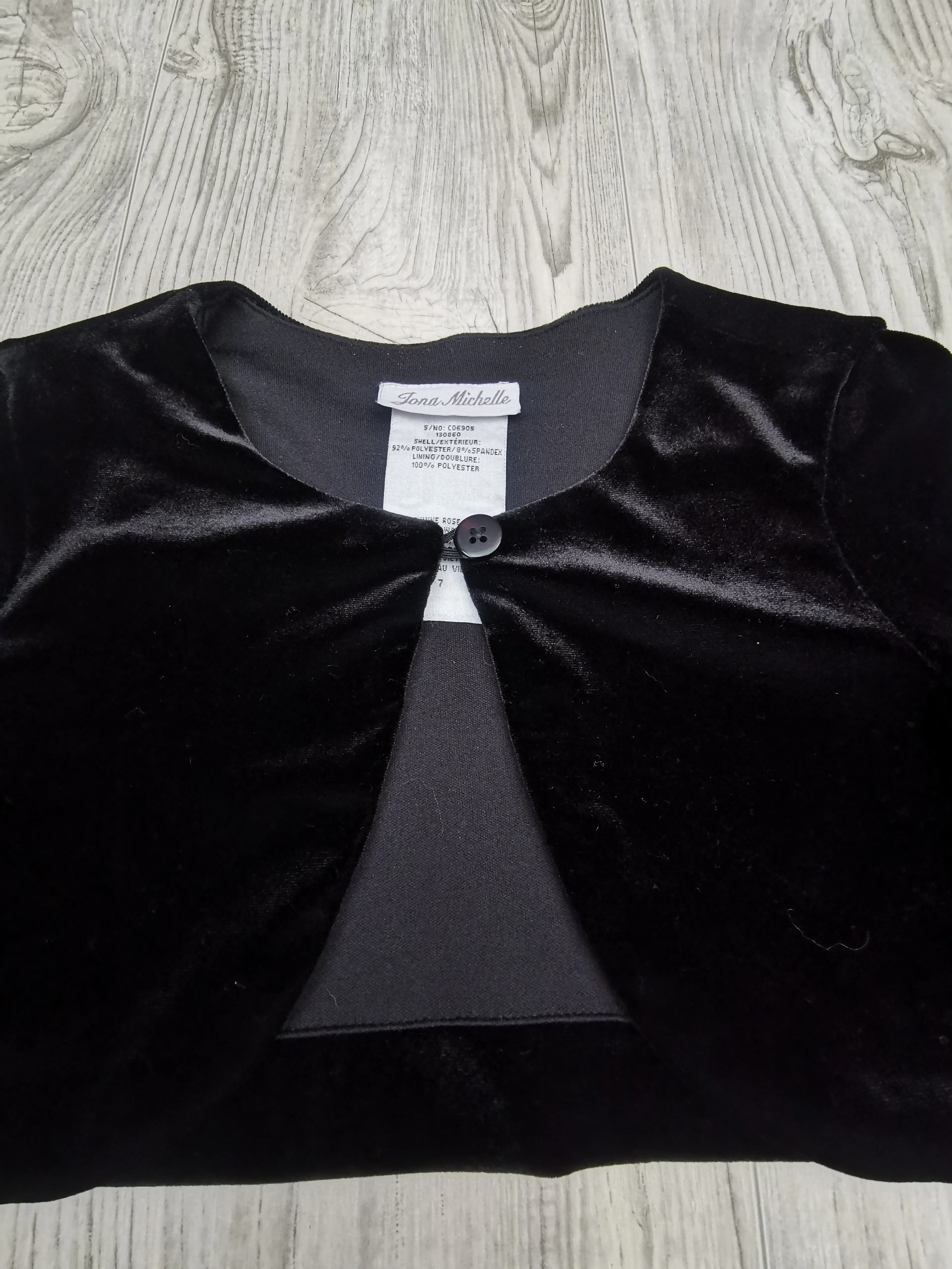 GIRL SIZE 7 YEARS - JONA MICHELLE, Black, Long-sleeve Dress Shrug EUC B32