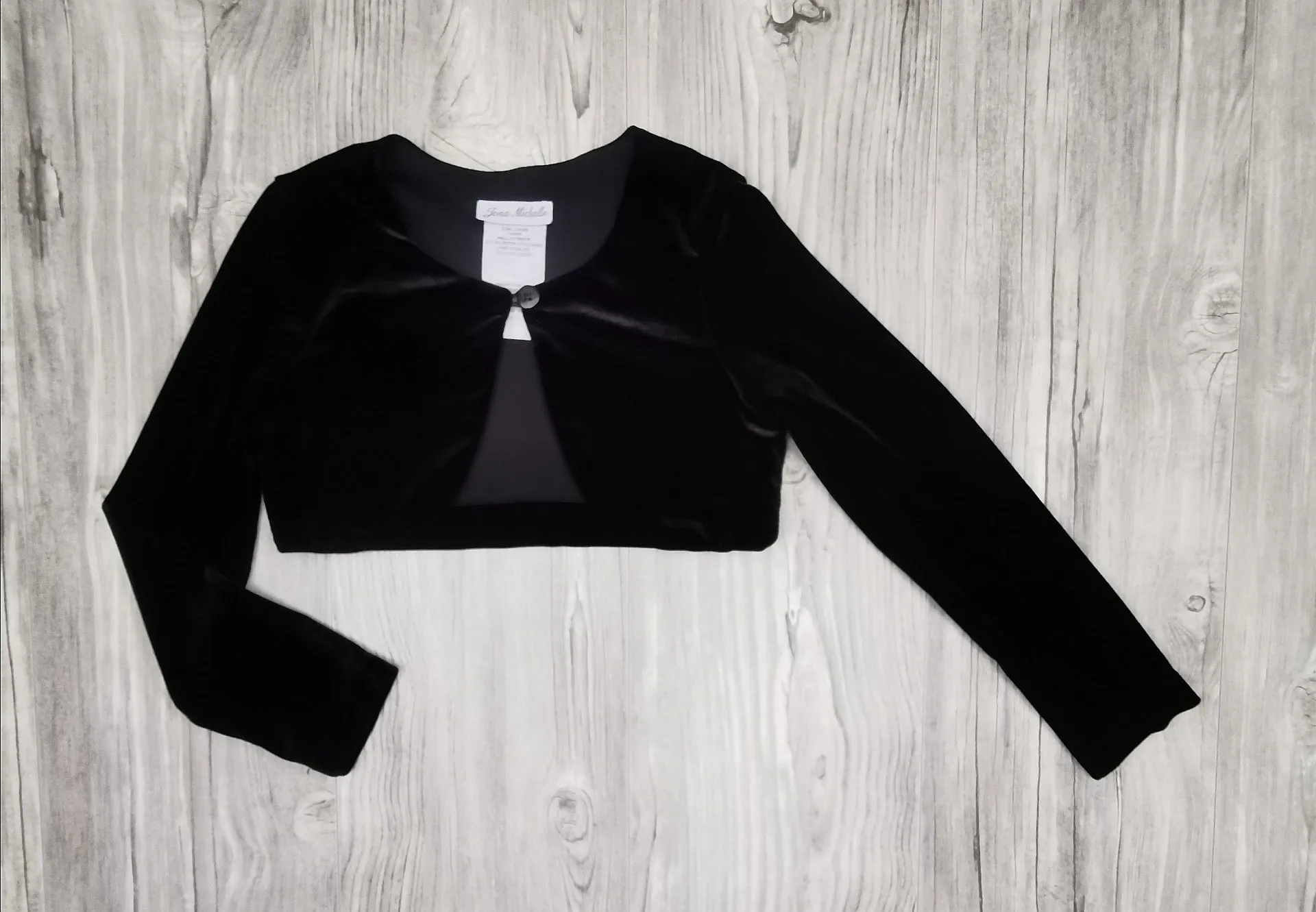 GIRL SIZE 7 YEARS - JONA MICHELLE, Black, Long-sleeve Dress Shrug EUC B32