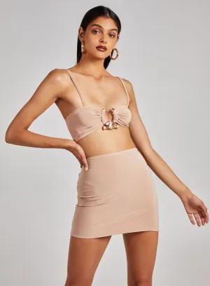 Gold Trim Slinky Crop Top