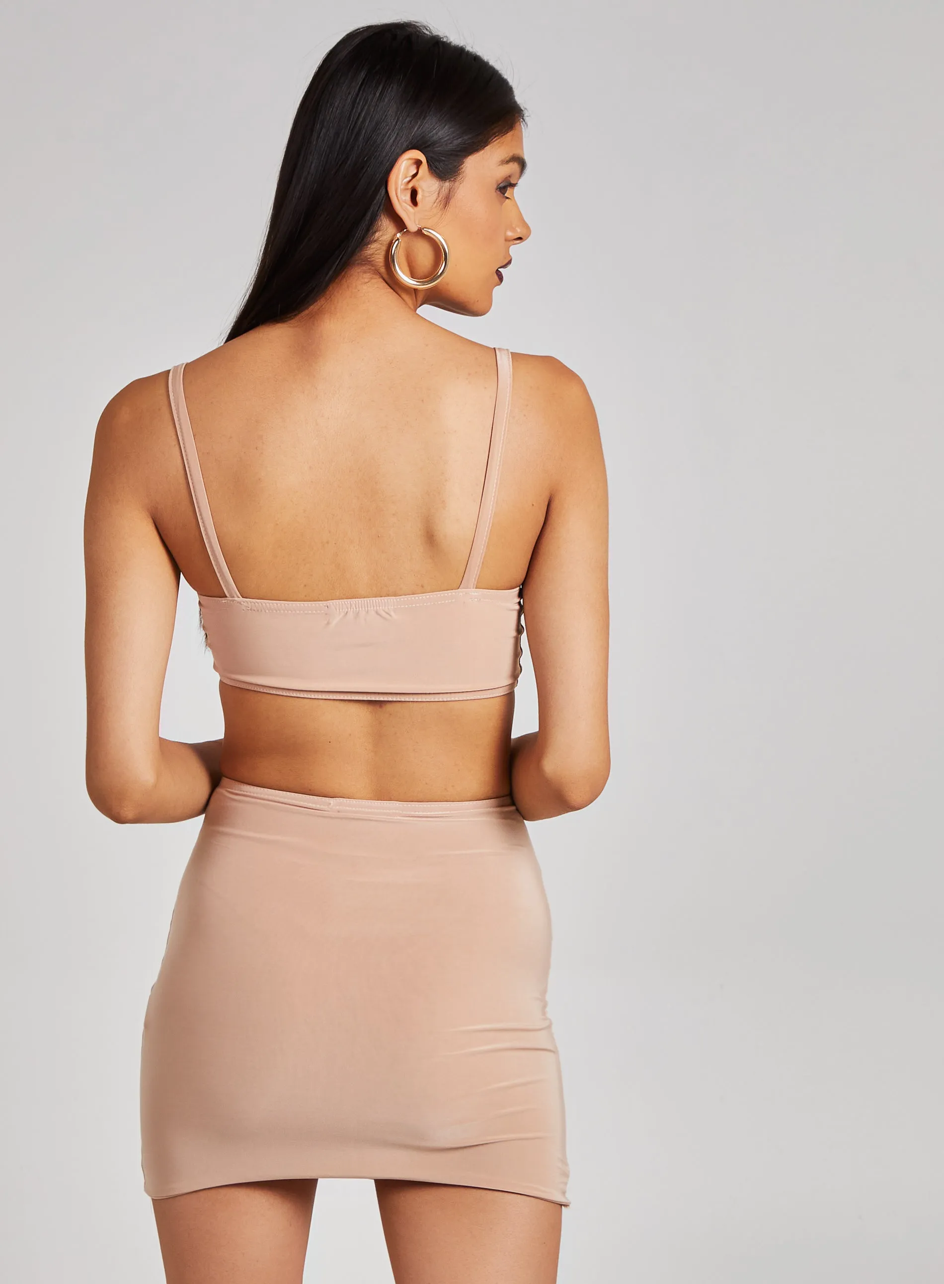 Gold Trim Slinky Crop Top