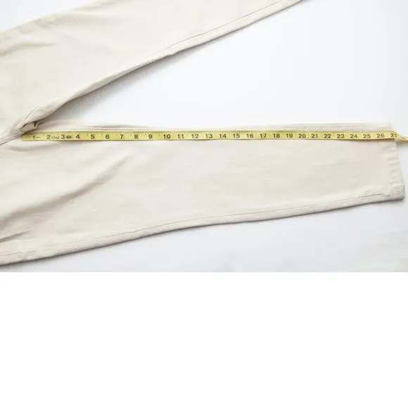 Good American Good Classic Jeans Straight Leg High Waist Cream Size 0/25 New