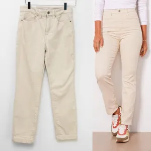 Good American Good Classic Jeans Straight Leg High Waist Cream Size 0/25 New