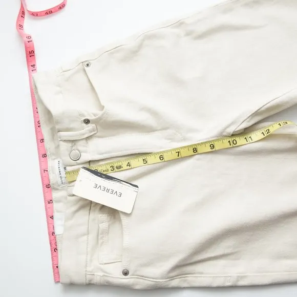Good American Good Classic Jeans Straight Leg High Waist Cream Size 0/25 New