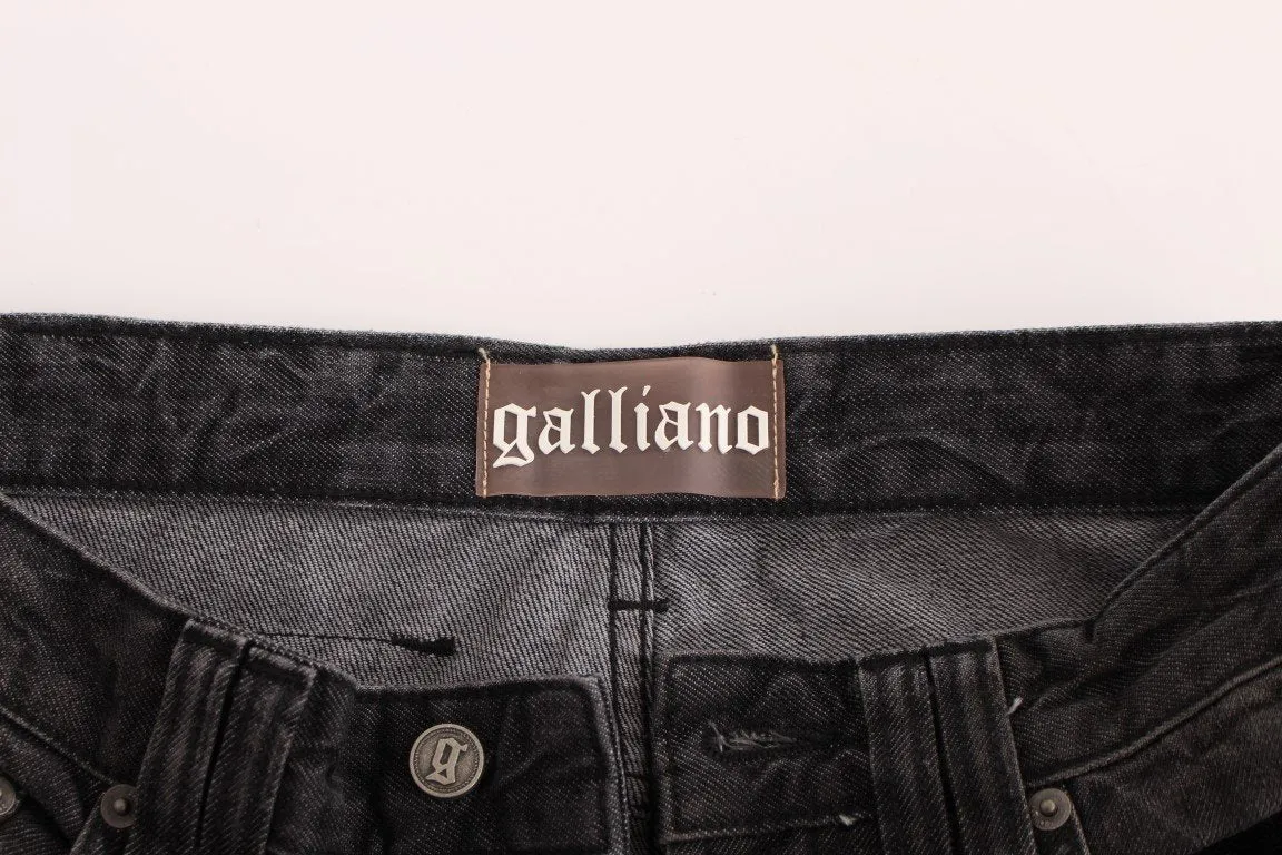 Gray wash straight fit jeans