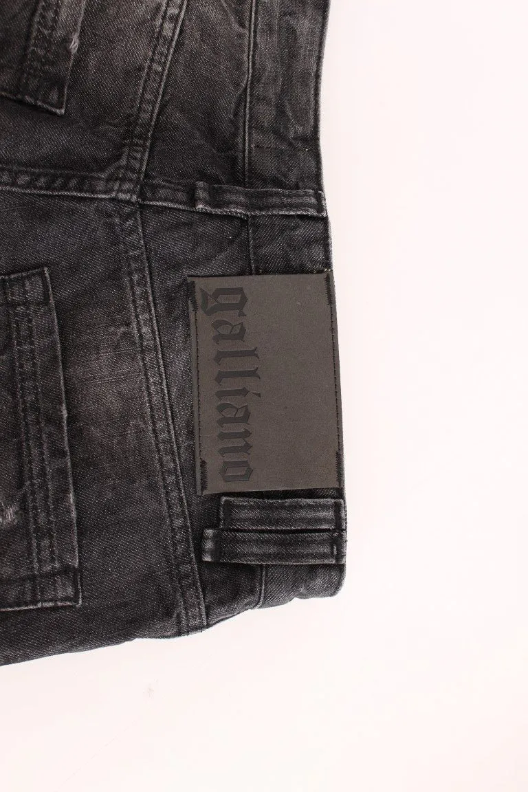 Gray wash straight fit jeans