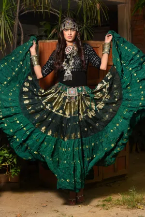 Green banarsi skirt WLS