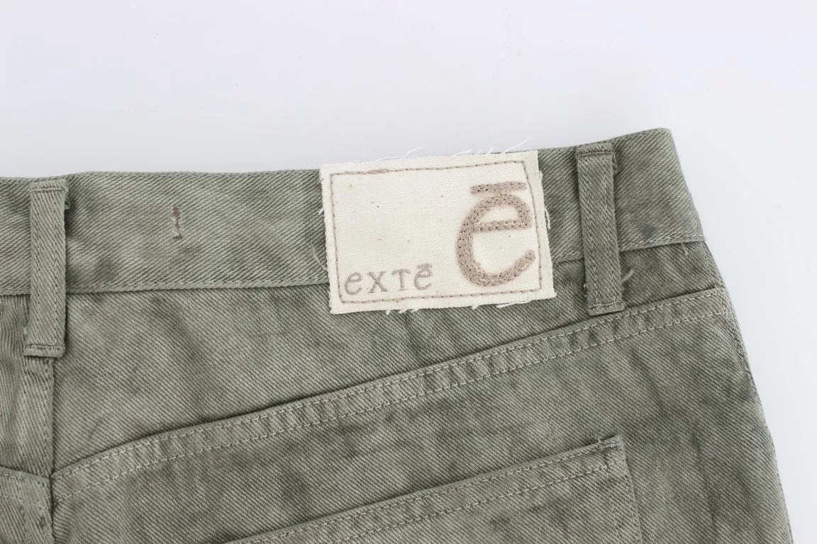 Green Cotton Regular Fit Jeans