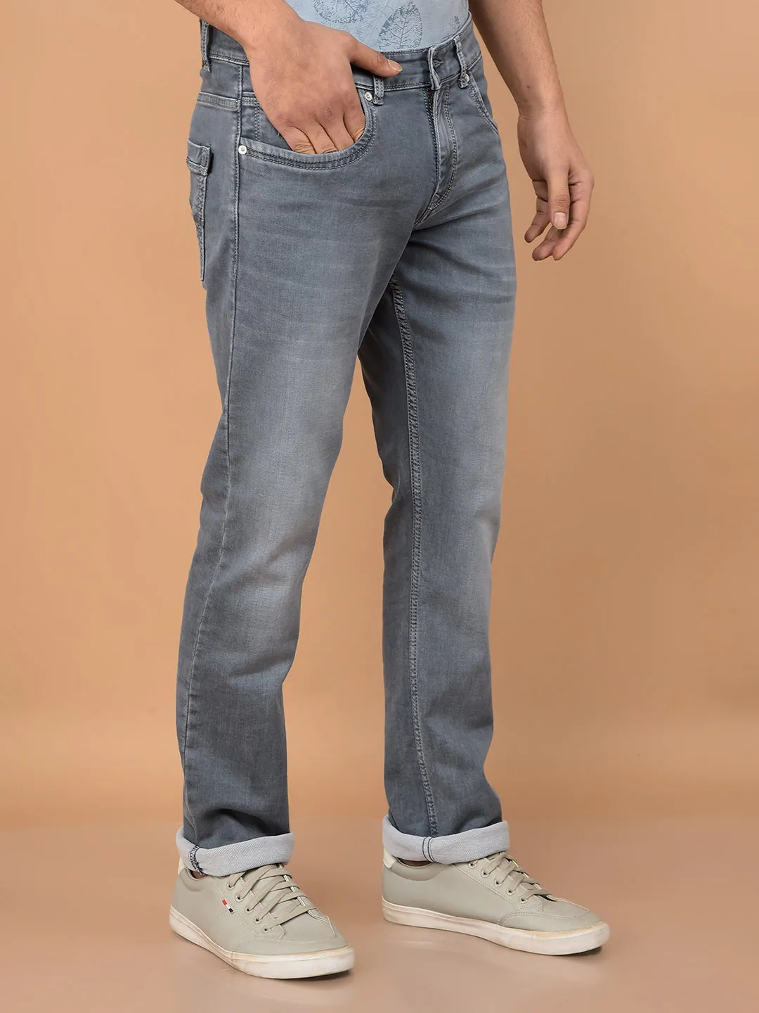 Grey Straight Jeans