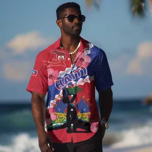 Haiti Neg Maron Hawaiian Shirt Coat Of Arms - Hisbicus Polynesian LT15