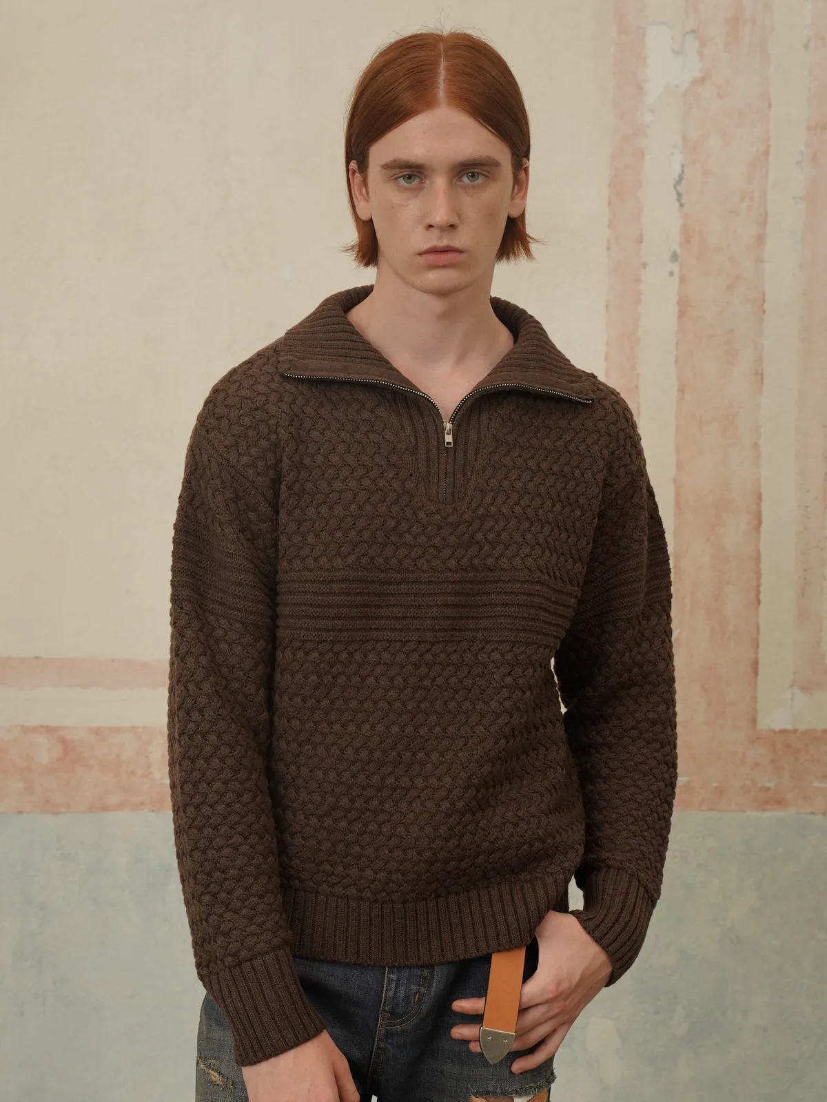 Half Zip Knit Sweater