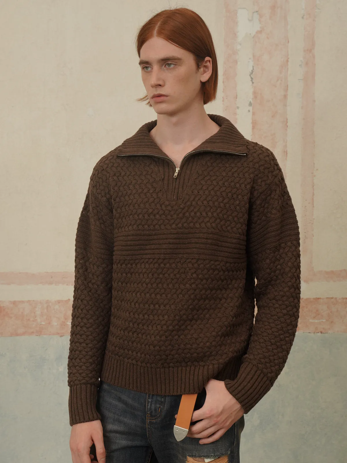 Half Zip Knit Sweater