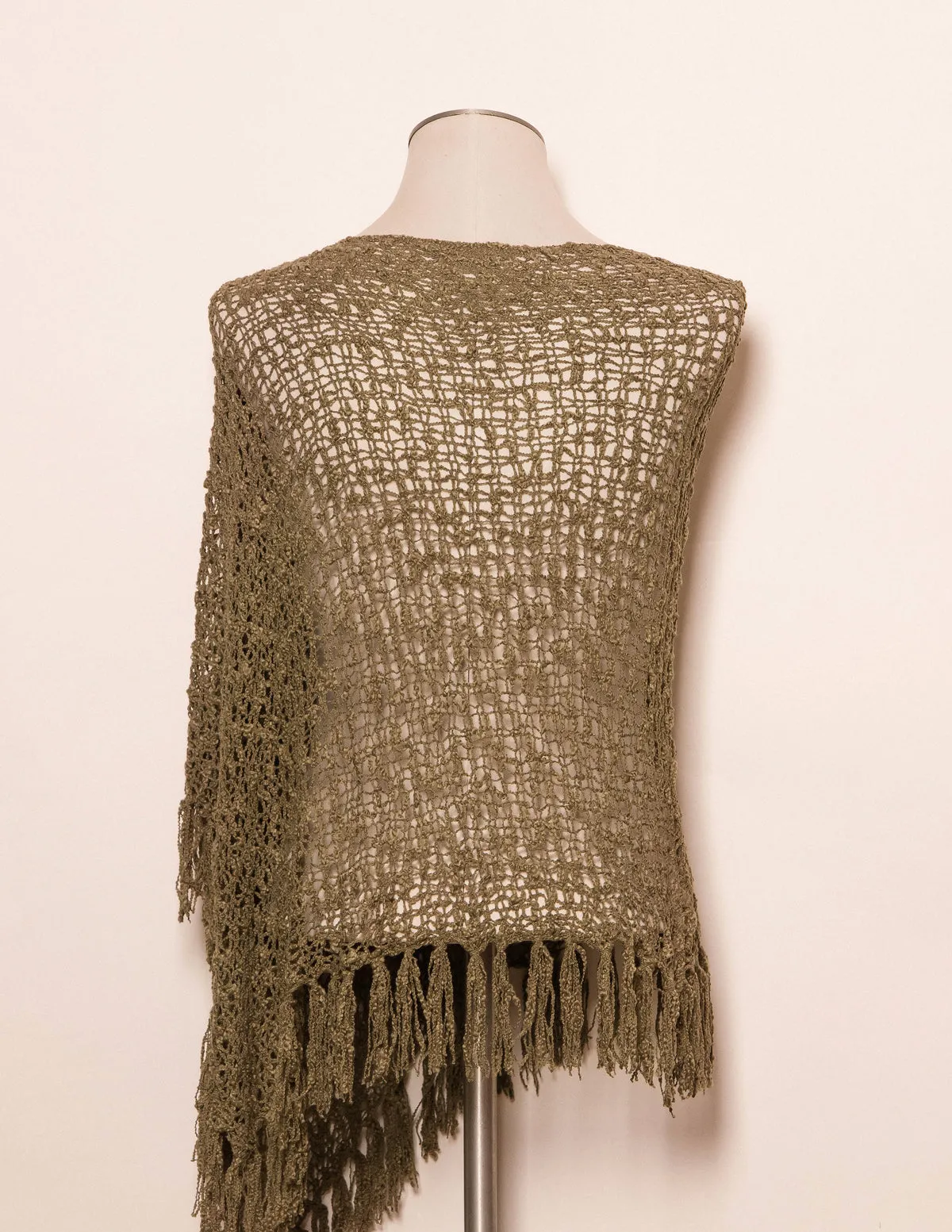 Handwoven Riva Knit Fringe Poncho