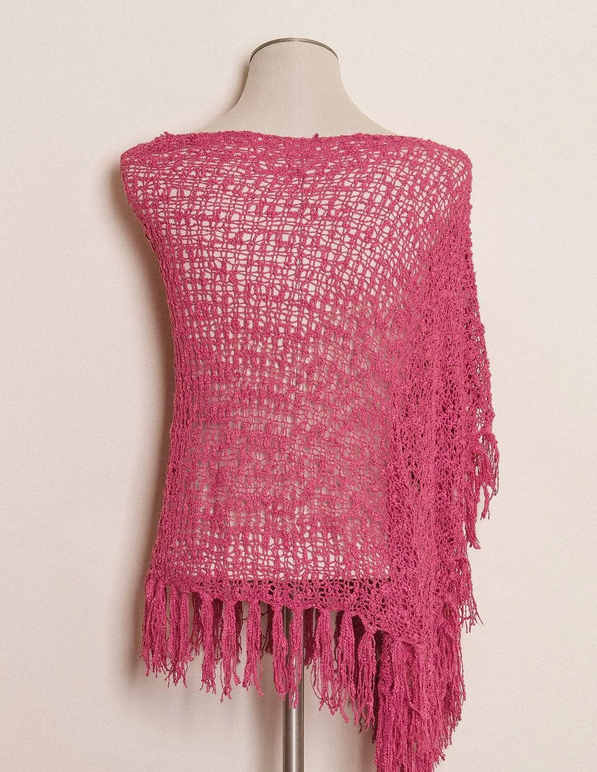 Handwoven Riva Knit Fringe Poncho