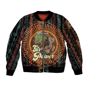 Happy International Women's Day Sleeve Zip Bomber Jacket Black Girl Power LT15