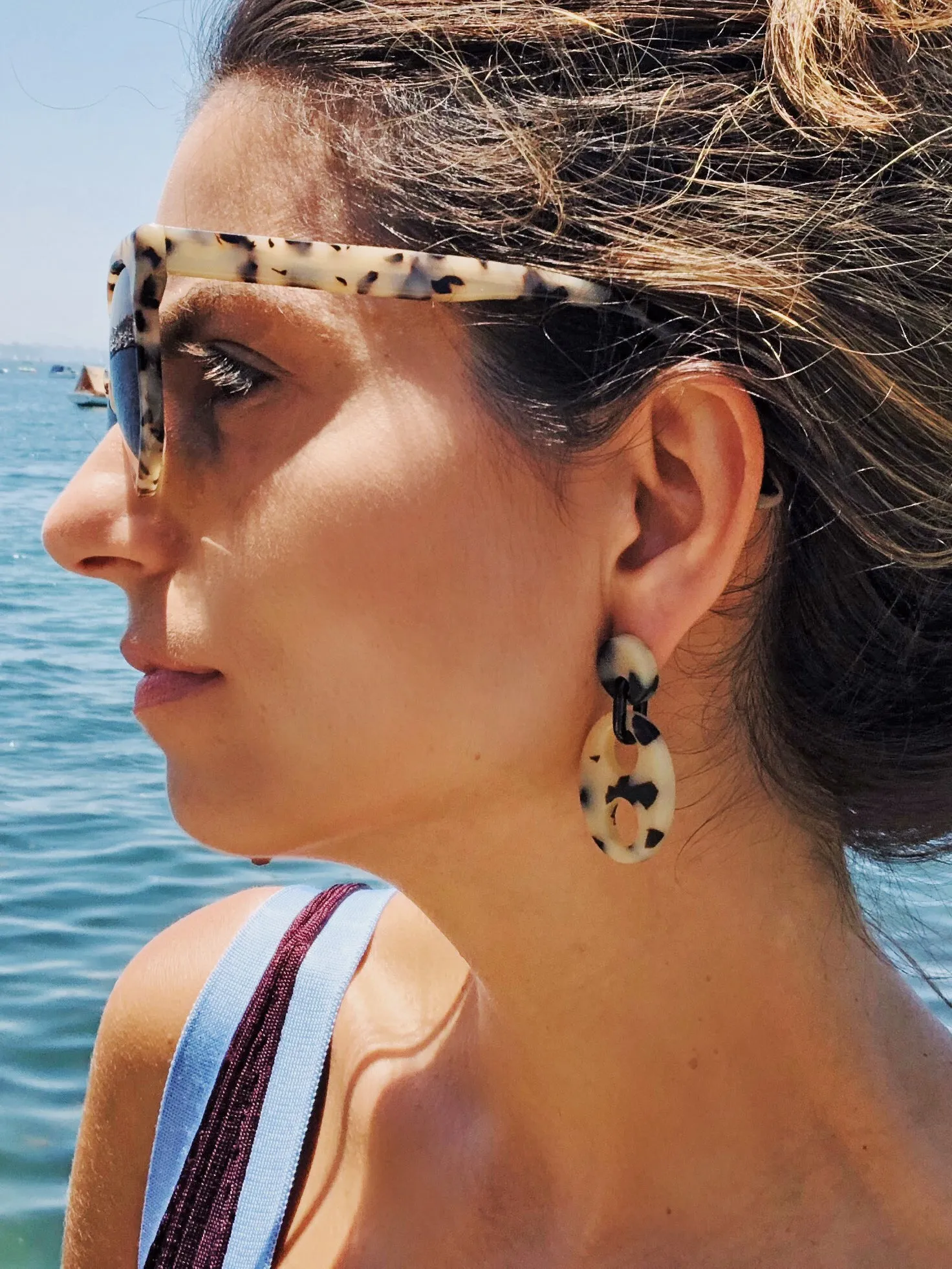 Haricot Small Light Tortoiseshell Earrings