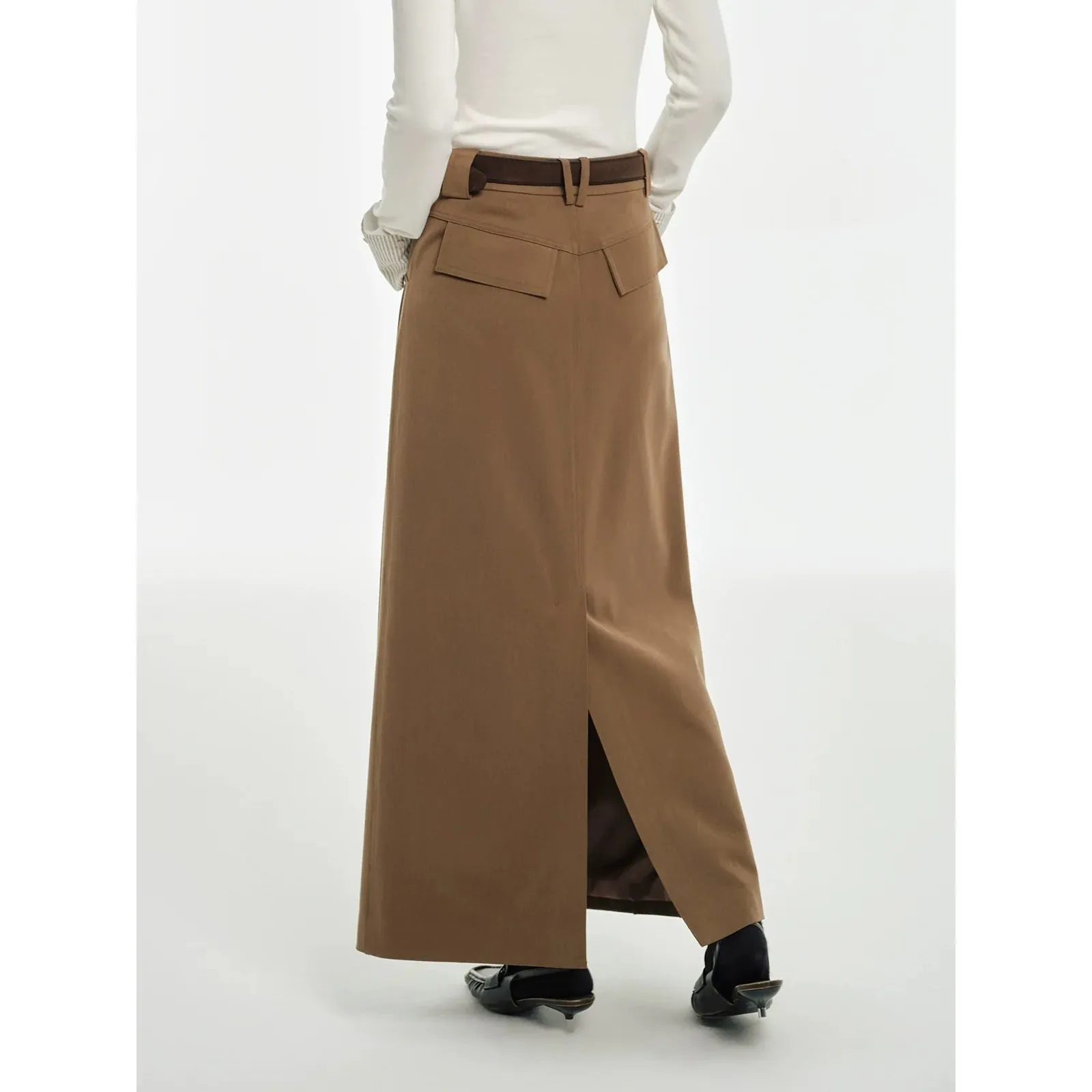 High-Waisted Brown Skirt