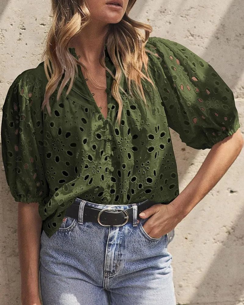 Hollow Lace Blouse