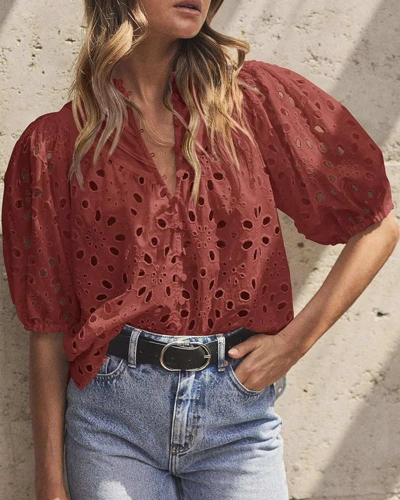 Hollow Lace Blouse