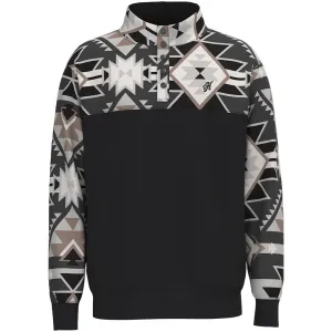 'Hooey, LLC' Men's Stevie Pullover - Black / Aztec