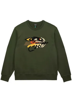 Hooké Men's Salmon Fly Crewneck Long Sleeve