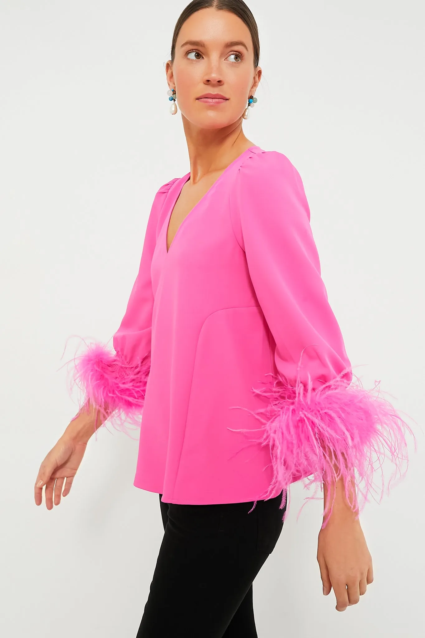 Hot Pink Feather Easton Blouse