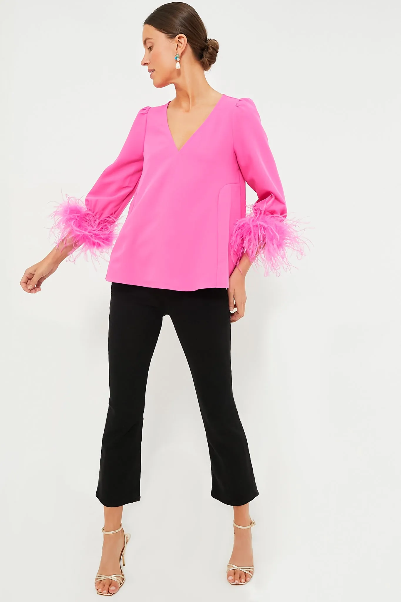 Hot Pink Feather Easton Blouse