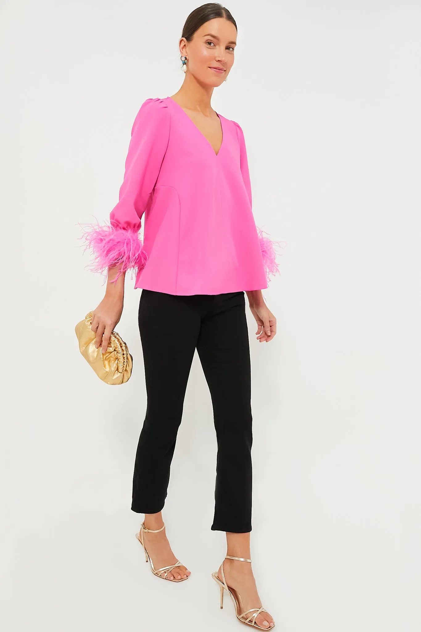 Hot Pink Feather Easton Blouse