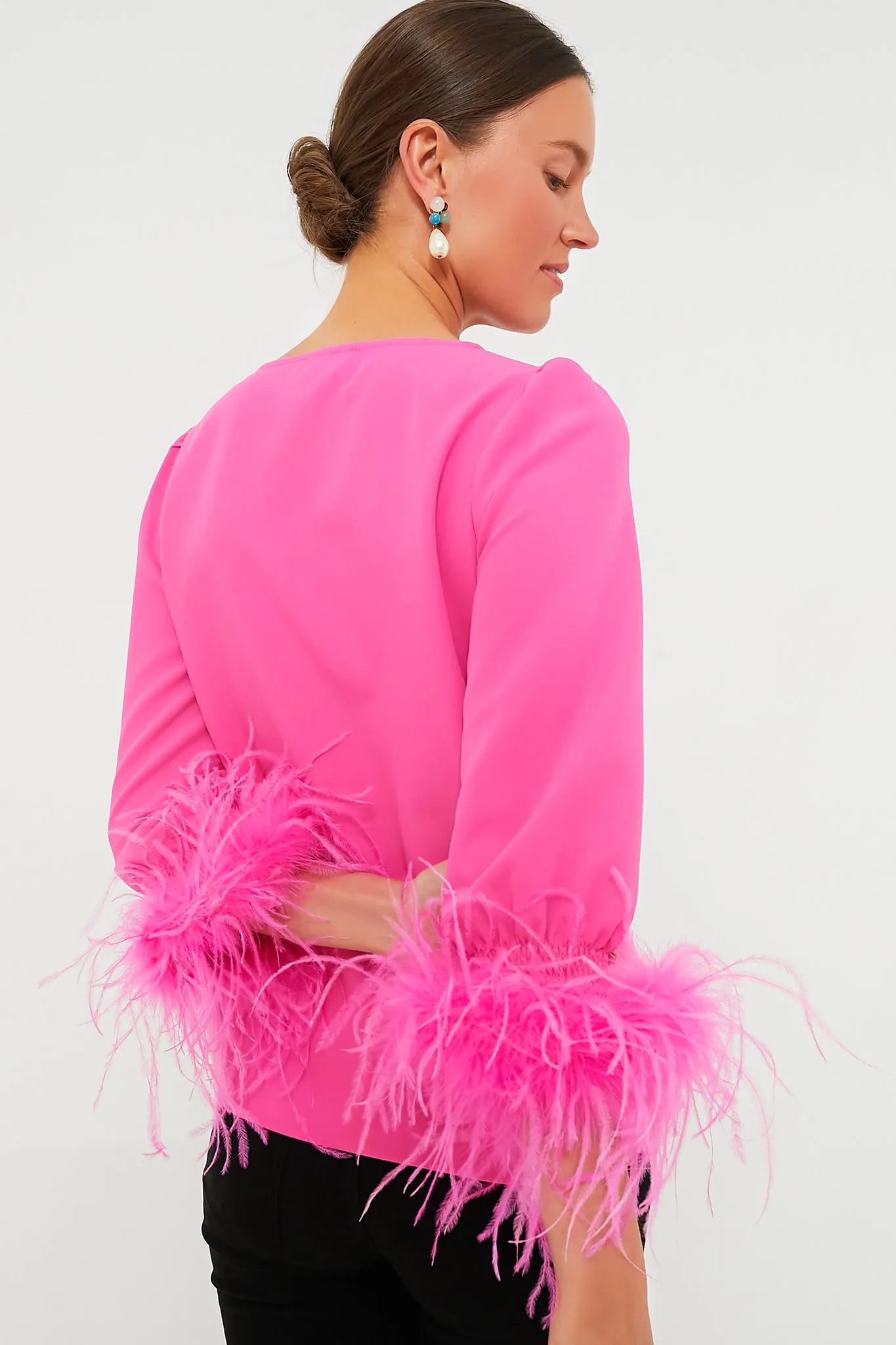 Hot Pink Feather Easton Blouse